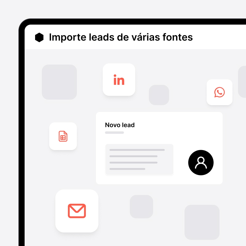 Leads importados no noCRM de várias fontes