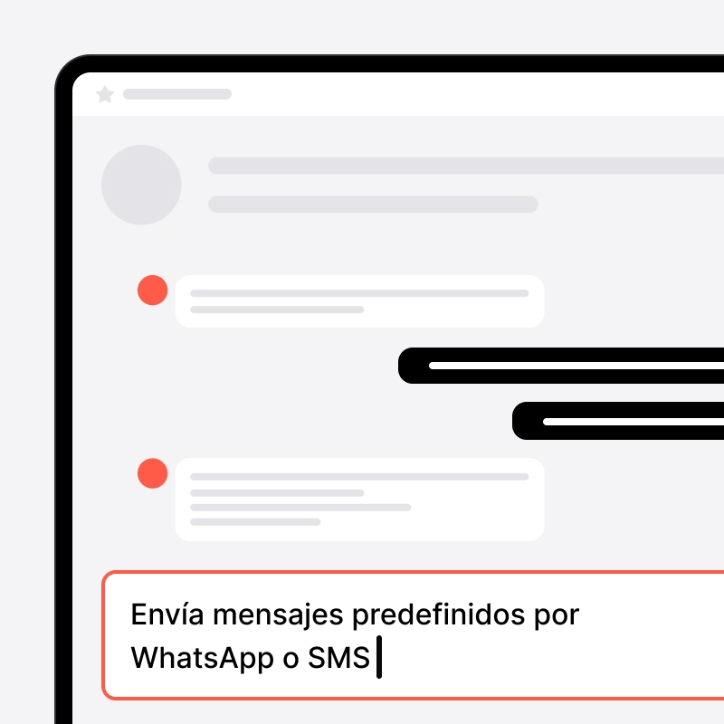 Acción rápida que envía un mensaje de WhatsApp o SMS predefinido en noCRM