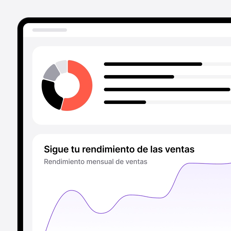 Gráfico de rendimiento comercial en noCRM