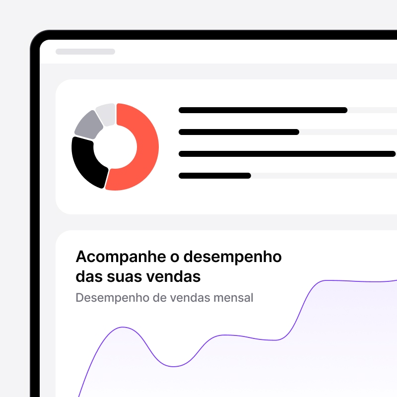 Gráfico de desempenho de vendas no noCRM