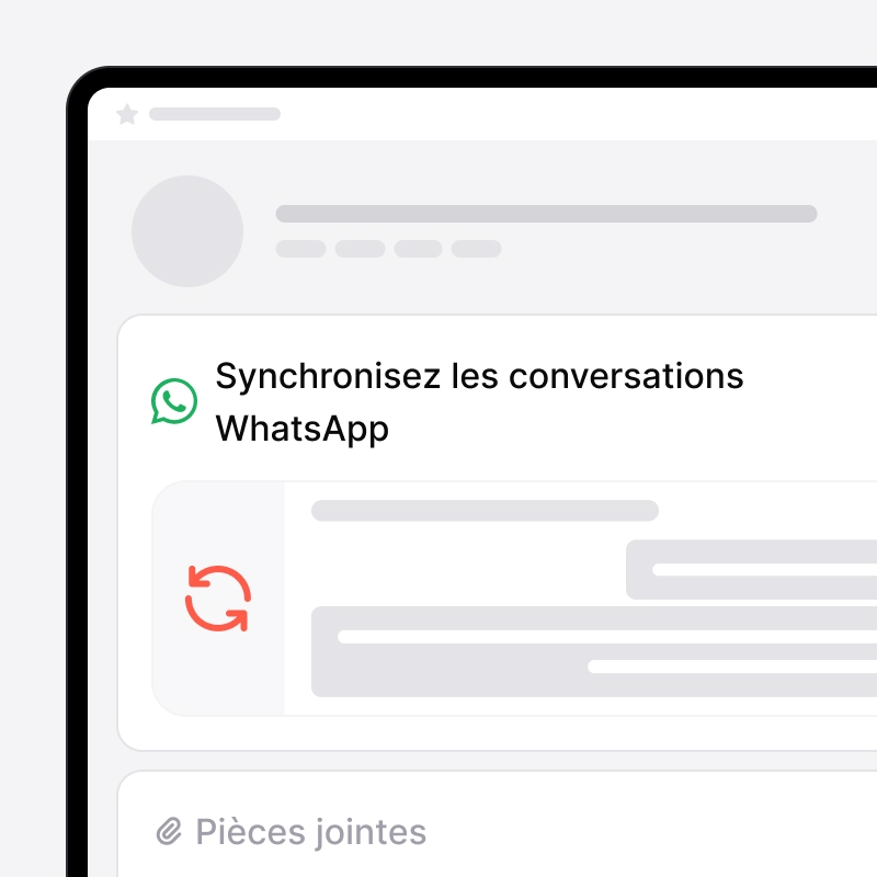 Conversations WhatsApp synchronisées avec un lead dans noCRM