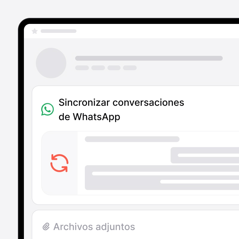 Conversaciones de WhatsApp sincronizadas con un lead en noCRM