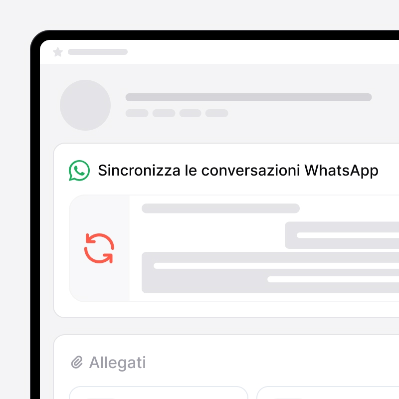 Conversazioni WhatsApp sincronizzate con un lead in noCRM