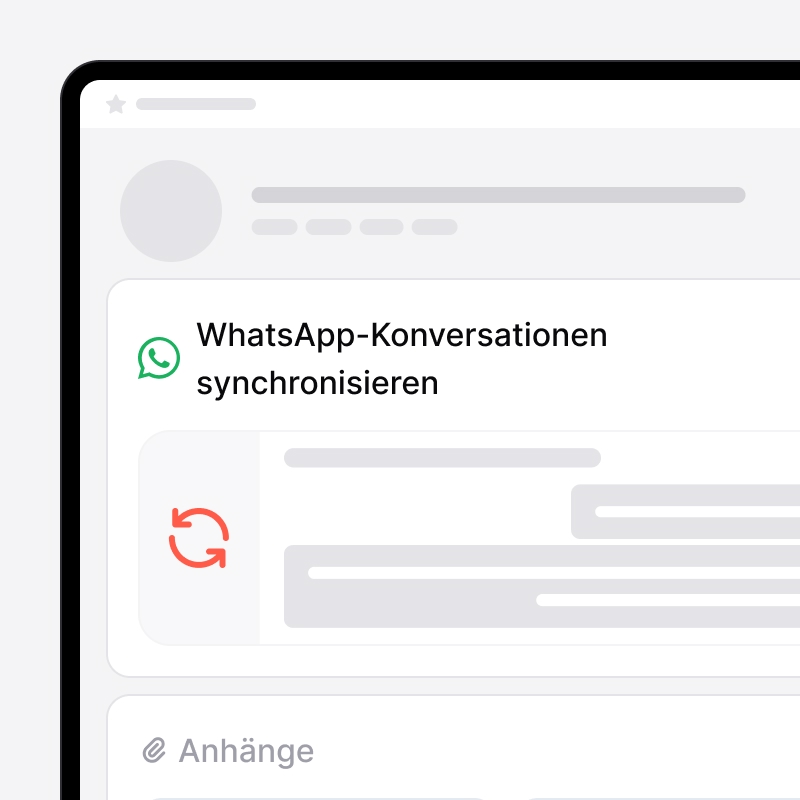 Mit einem Lead synchronisierte WhatsApp-Chats in noCRM