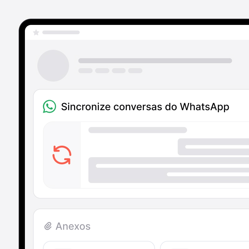 Conversas do WhatsApp sincronizadas com um lead no noCRM