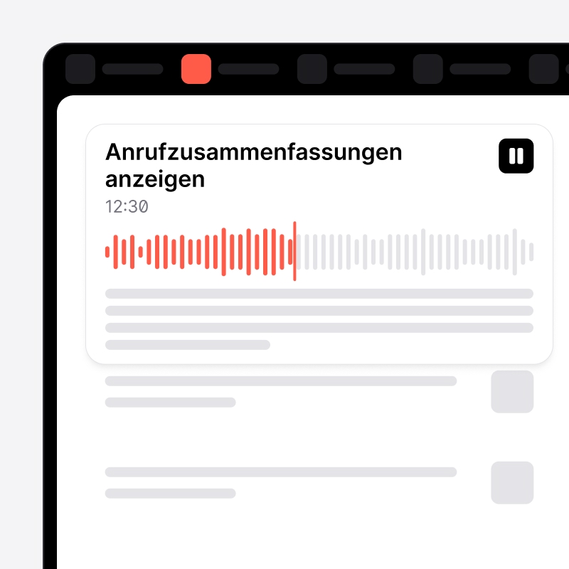 Detaillierte Anrufzusammenfassung und Transkript in noCRM