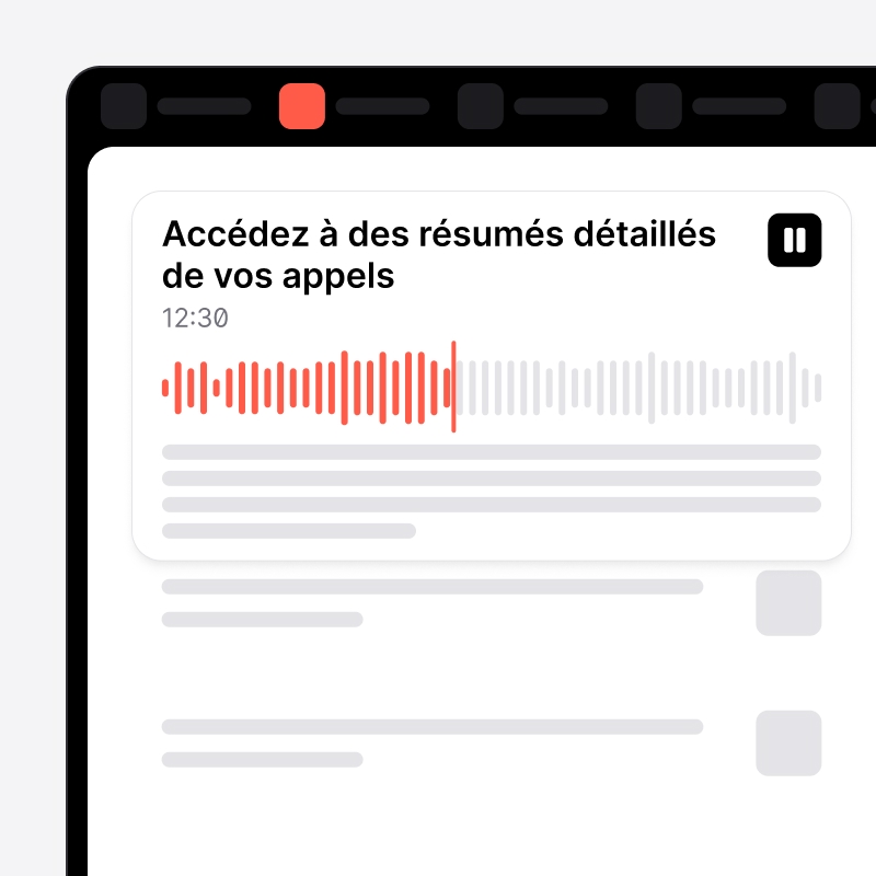 Résumé détaillé et transcription d'un appel dans noCRM