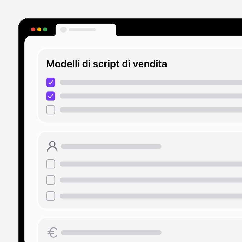 Modelli di script di chiamata personalizzabili in noCRM