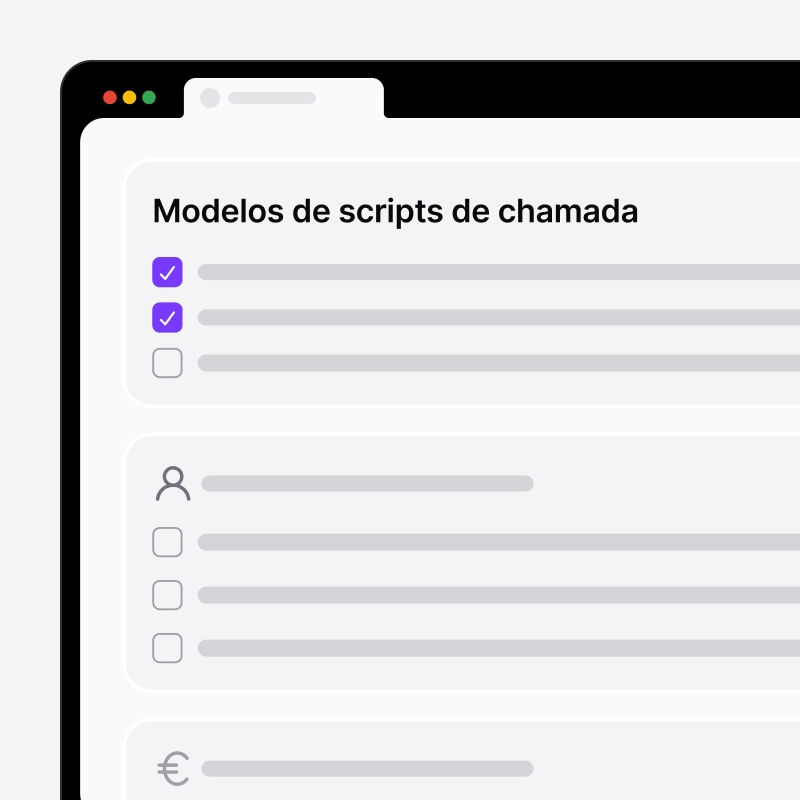 Modelos de scripts de chamada personalizáveis no noCRM