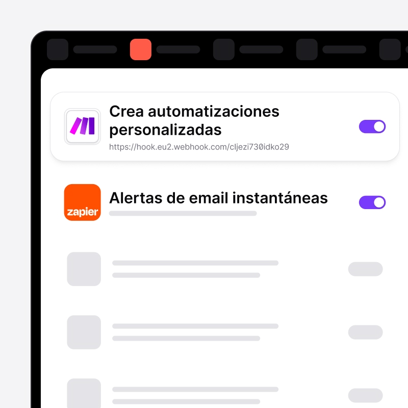 Ajustes de webhooks y notificaciones por email en noCRM