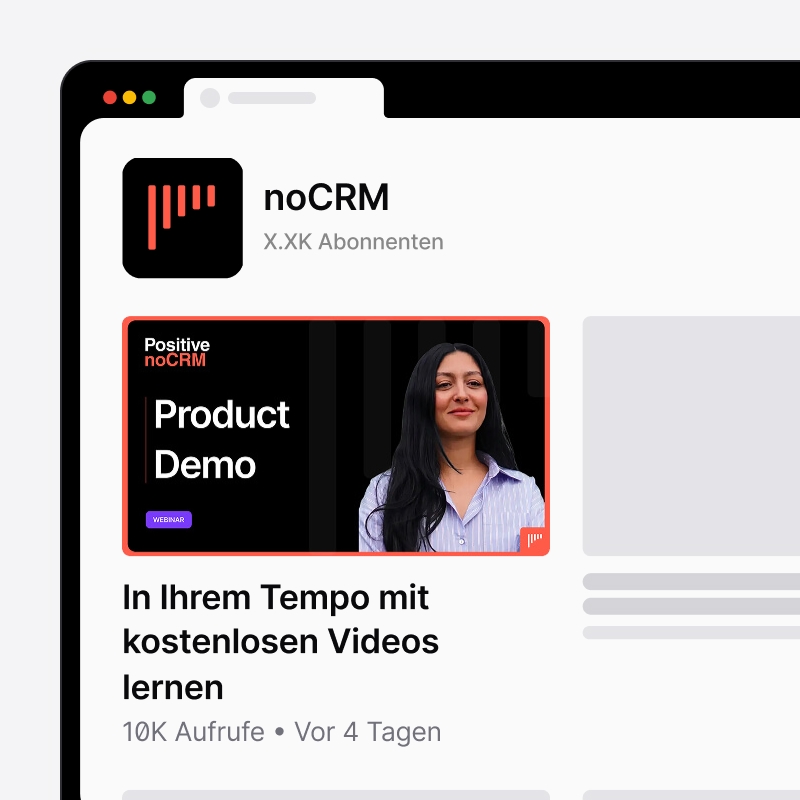 Kostenlose Videoschulung und Produktdemo von noCRM