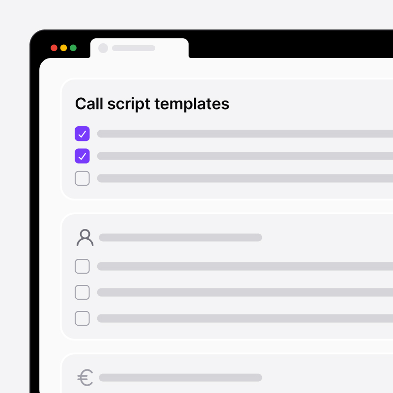 Customizable call script templates in noCRM