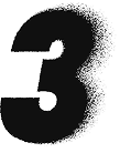 Sort tallet 3 med en priklet, grynet skyggeeffekt.