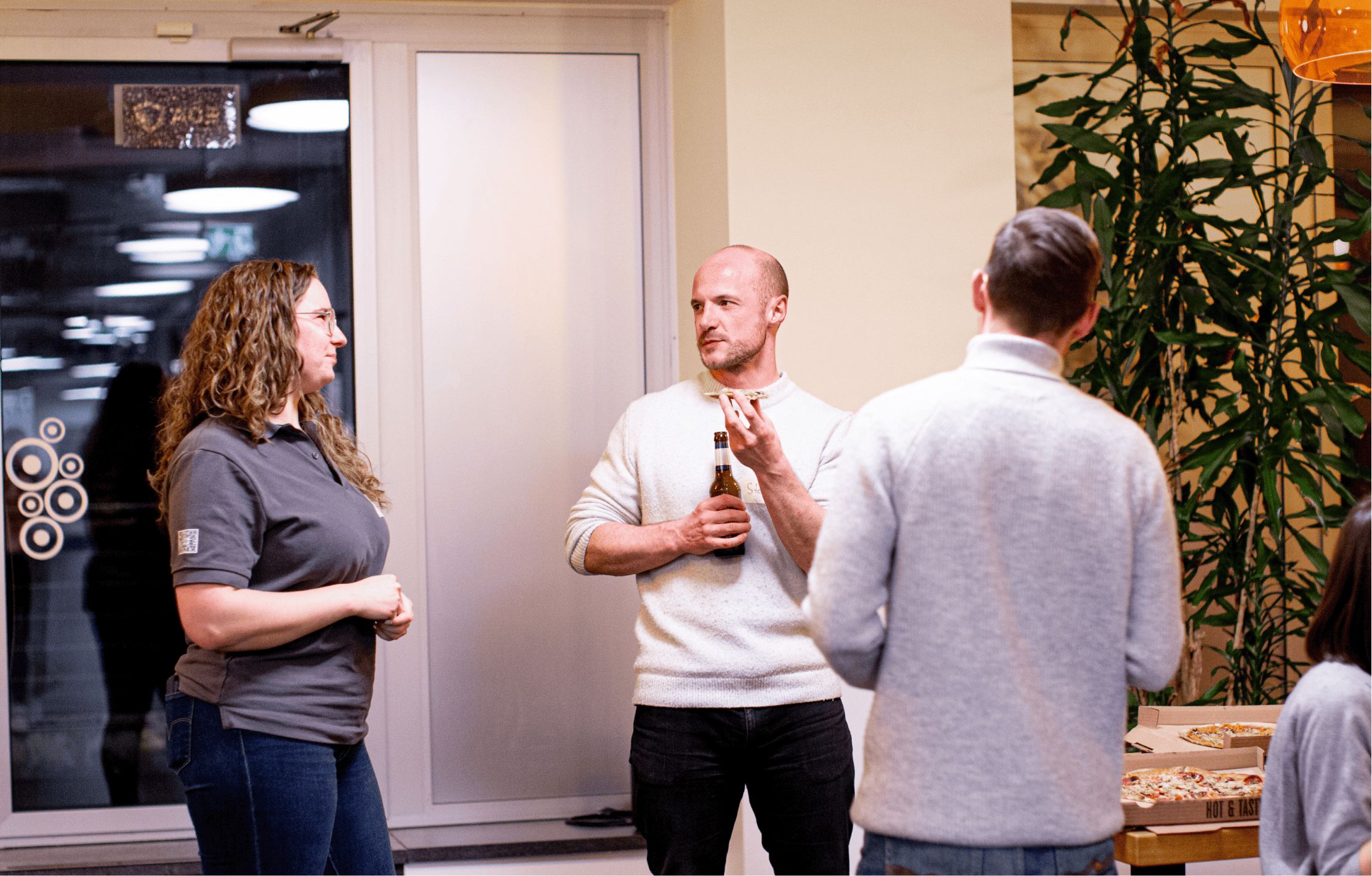 People listening to a presentation