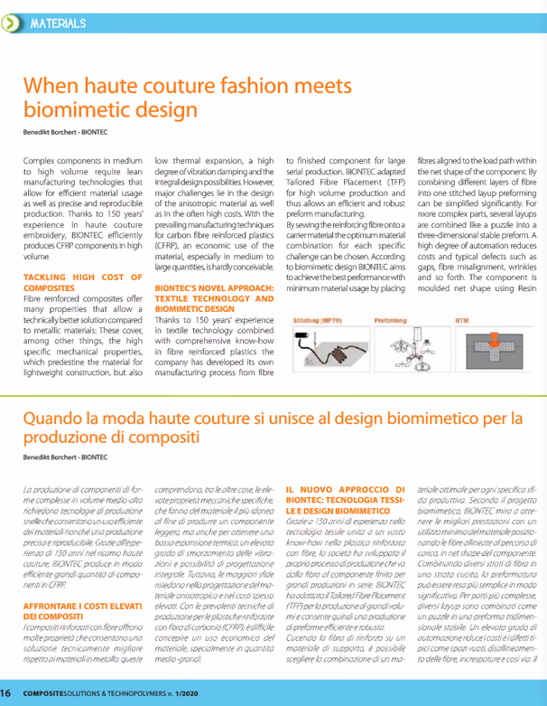 Englischer Artikel «When haute couture fashion meets biomimetic design»