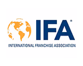 IFA International Franchise Association logo with globe icon and blue letters.
