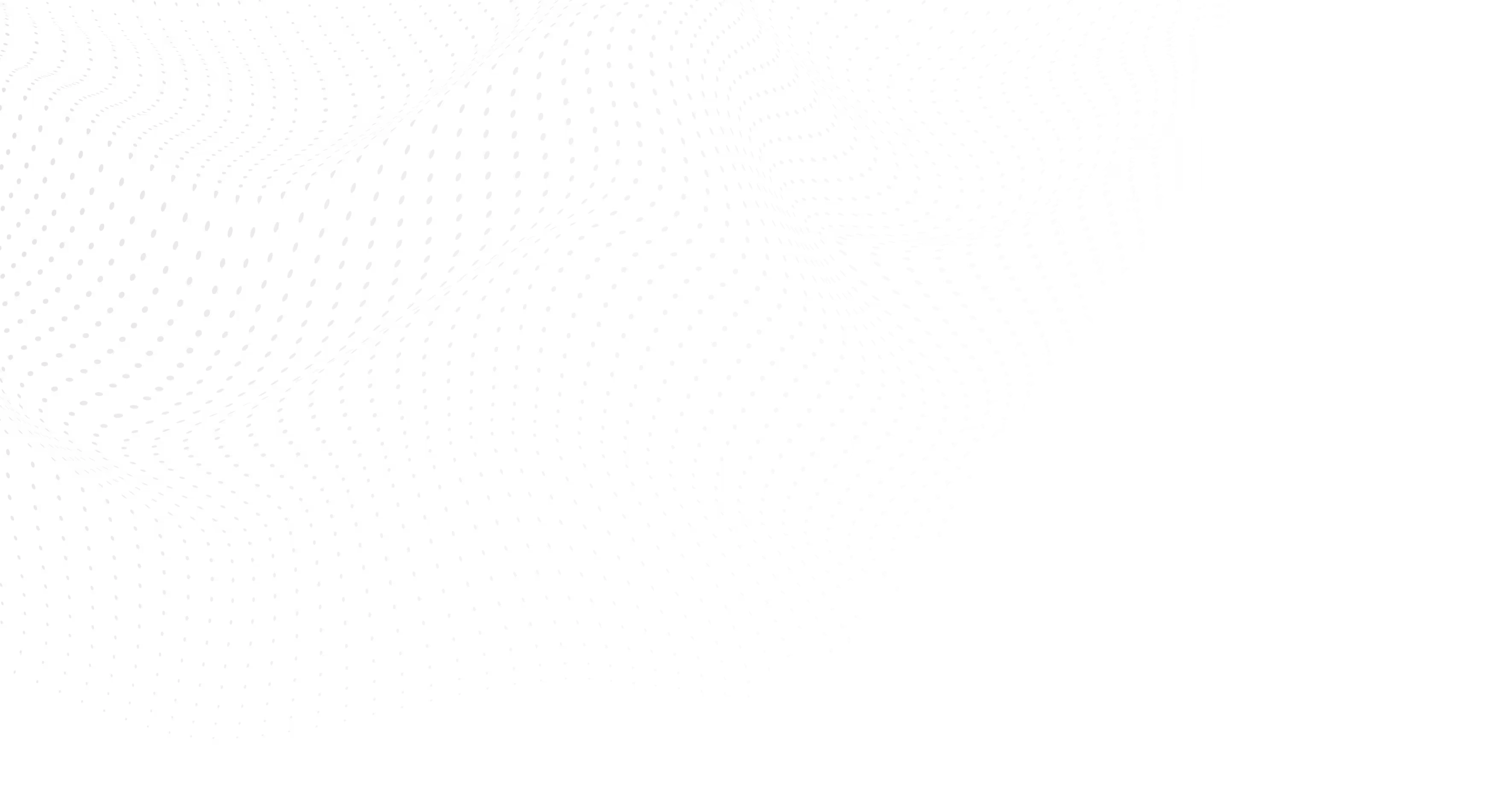 Black background with a wavy grid of small white dots forming distorted patterns on the left side.