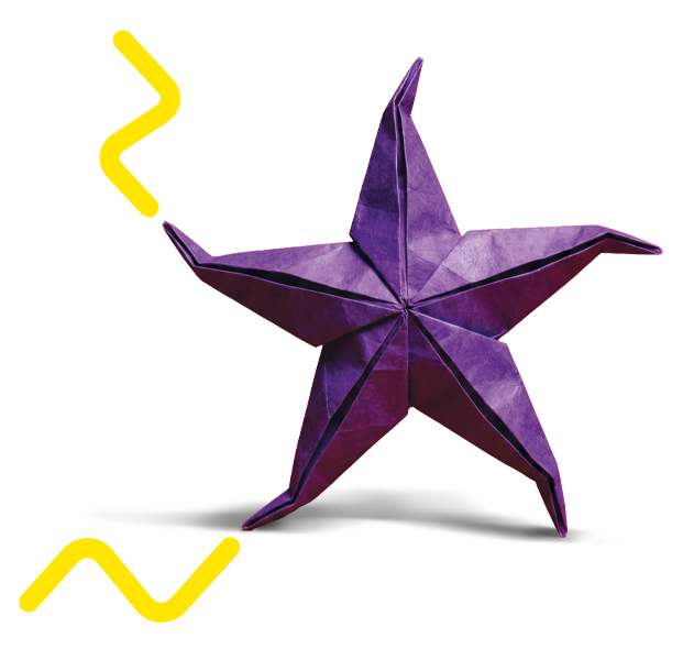 image d'une pieuvre origami violette