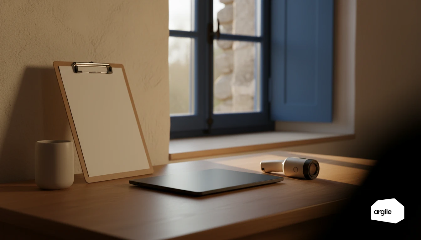 Audit énergétique sur bureau, ferme rénovée au soleil