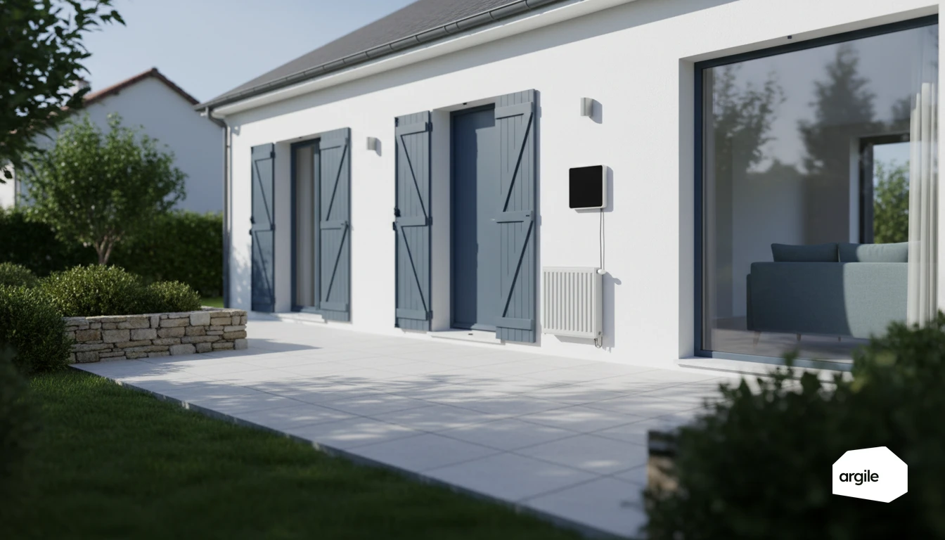 Pavillon rénové avec radiateur électrique et commande