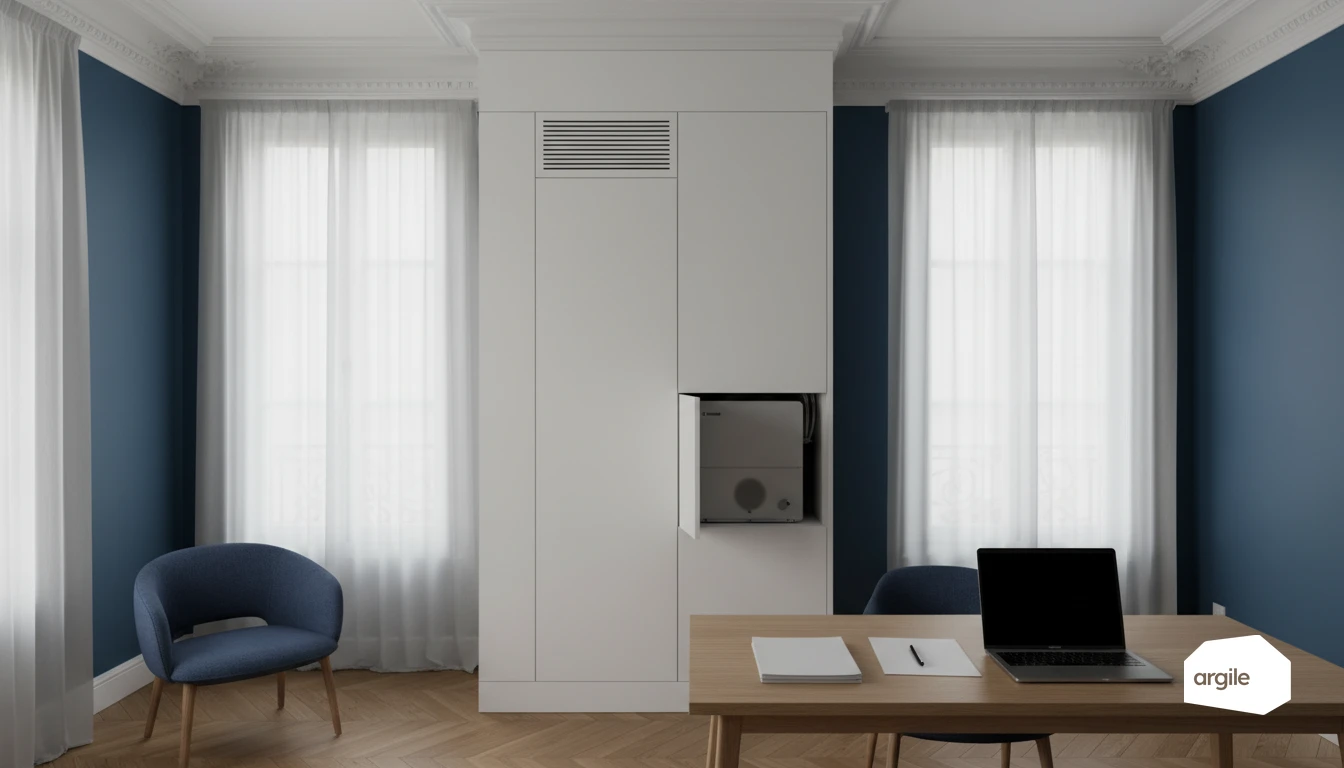 VMC double flux discrète dans appartement haussmannien rénové