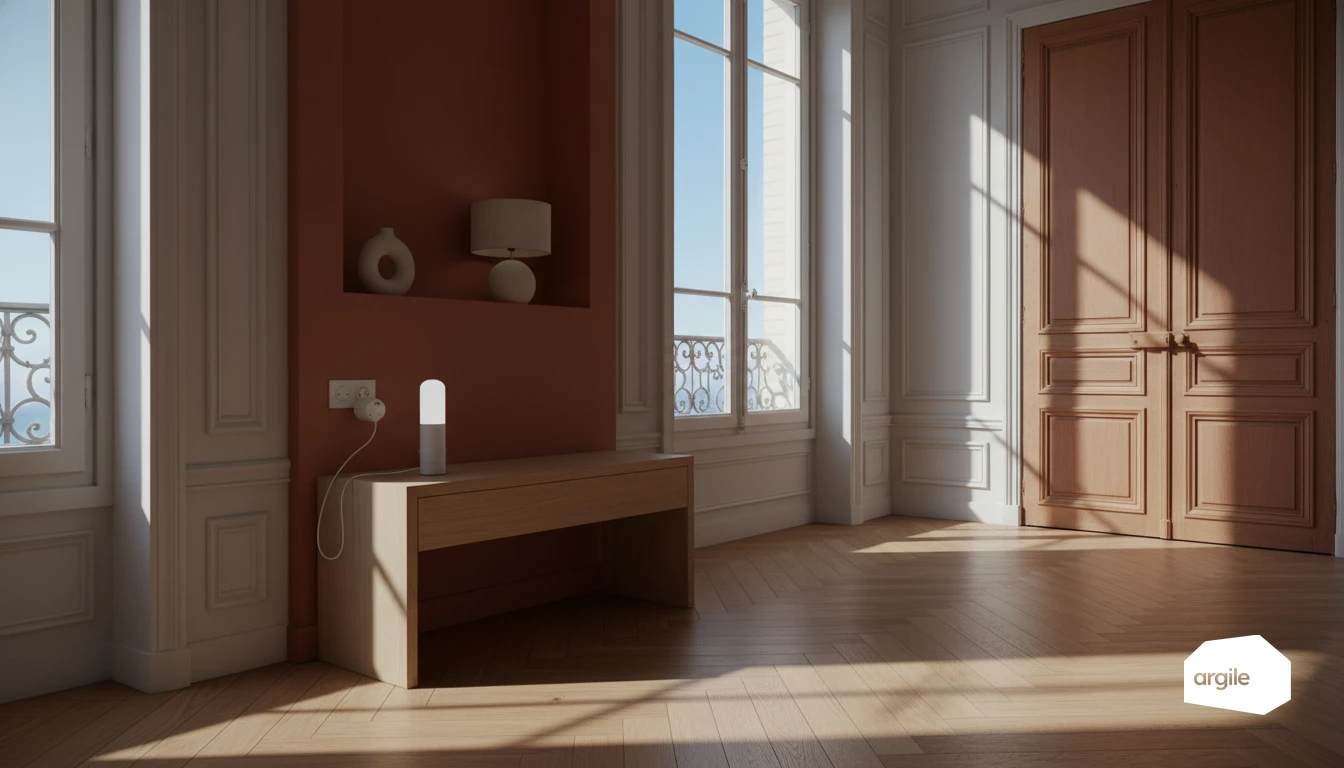 Veilleuse basse consommation dans appartement haussmannien rénové