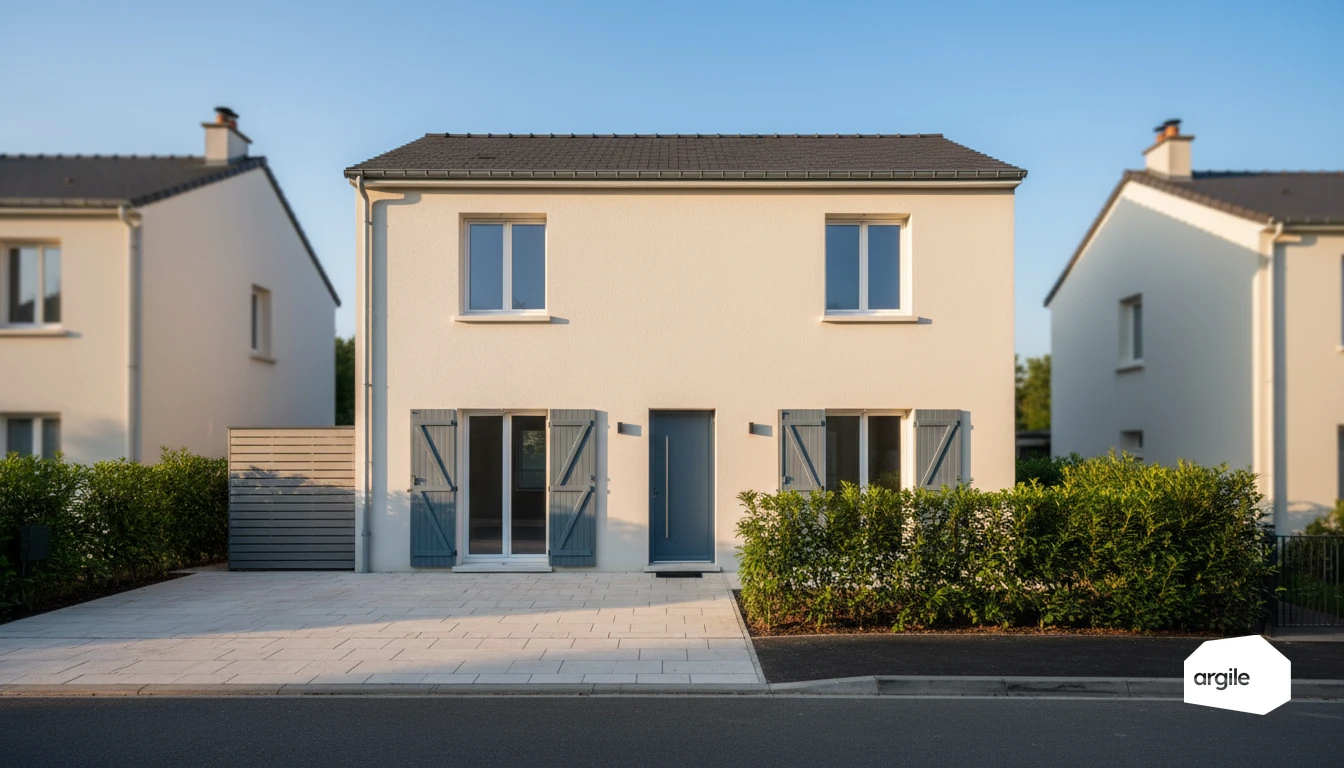 Pavillon rénové, façade et fenêtres neuves, quartier résidentiel