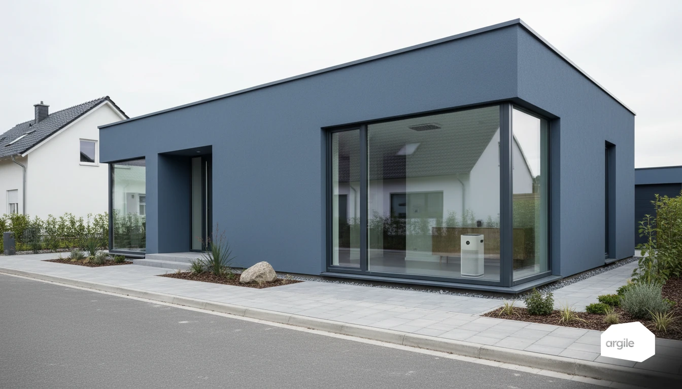 Maison rénovée avec VMC et purificateur visibles