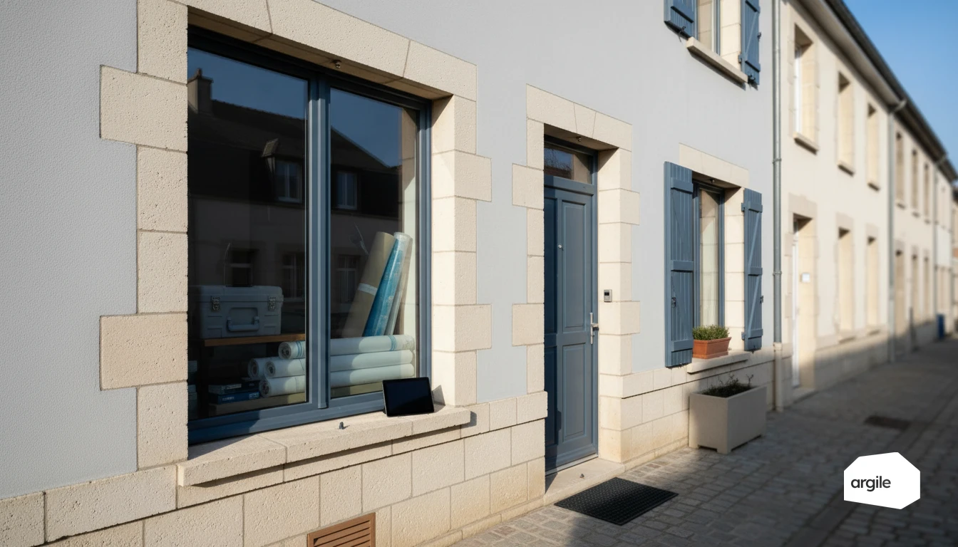 Maison rénovée, protections propres, chantier en site occupé