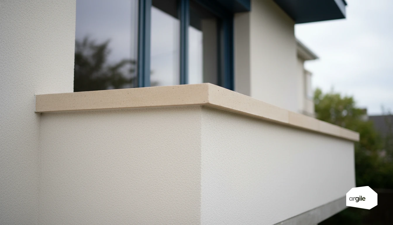 Détail façade rénovée révélant pont thermique autour fenêtre