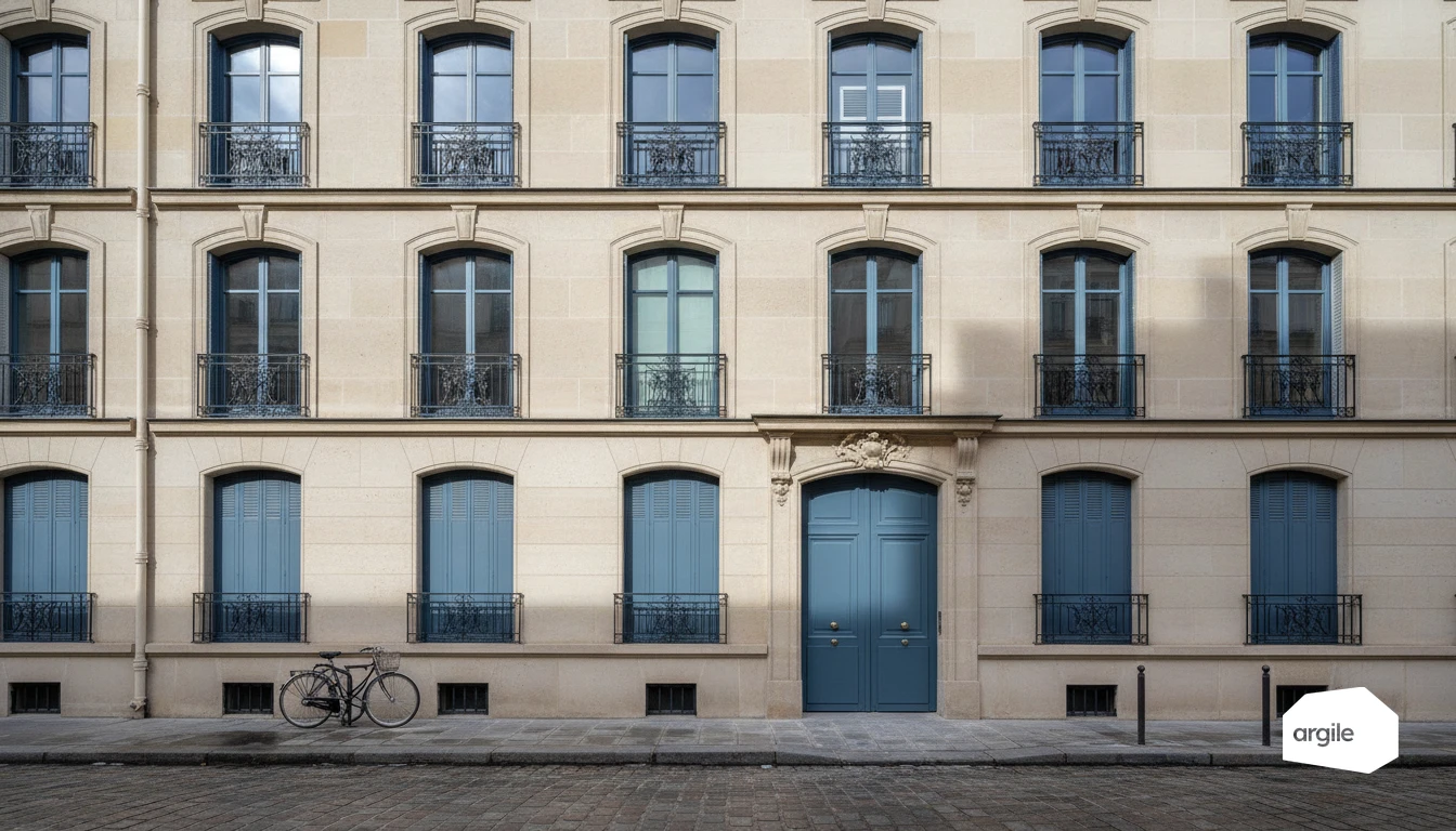 Façade haussmannienne rénovée avec grille de ventilation discrète