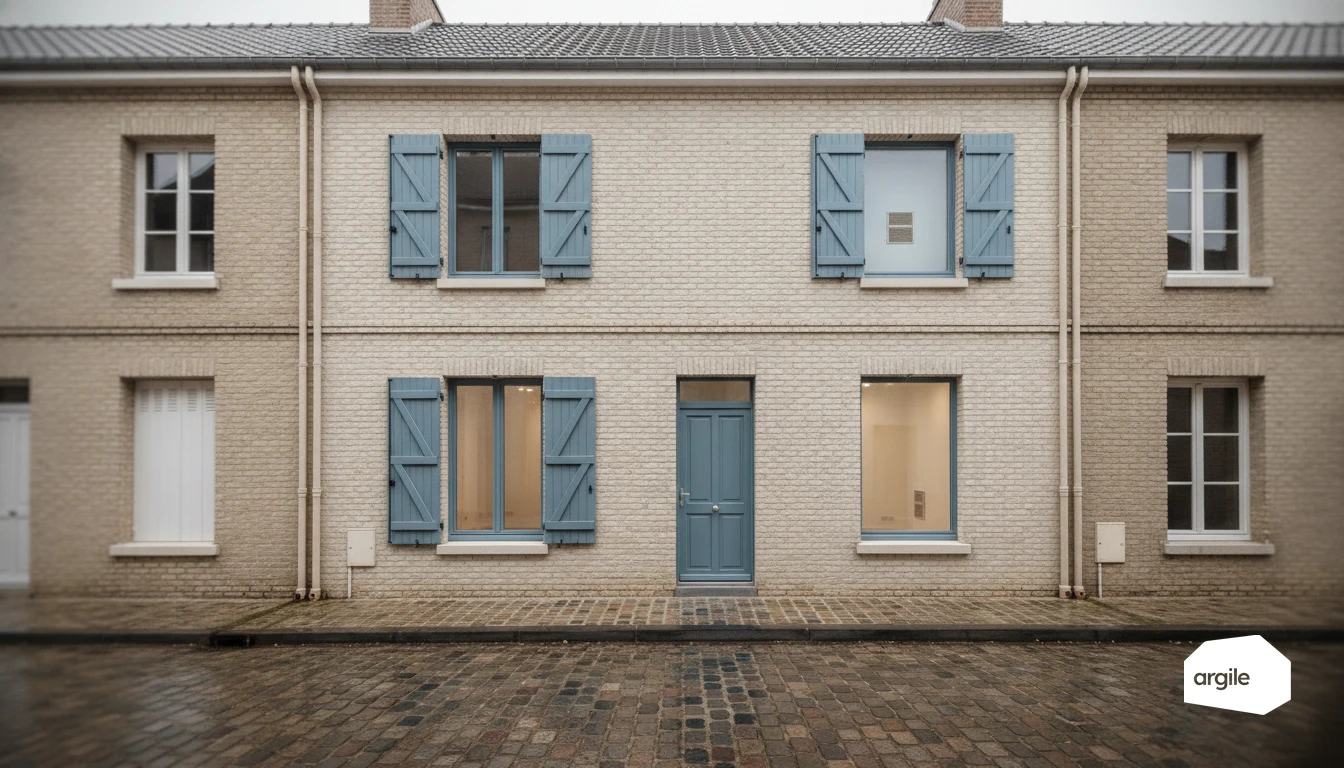 Façade rénovée avec ventilation discrète, lumière douce