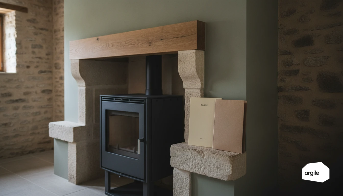 Détail poêle à bois et dossier de certification