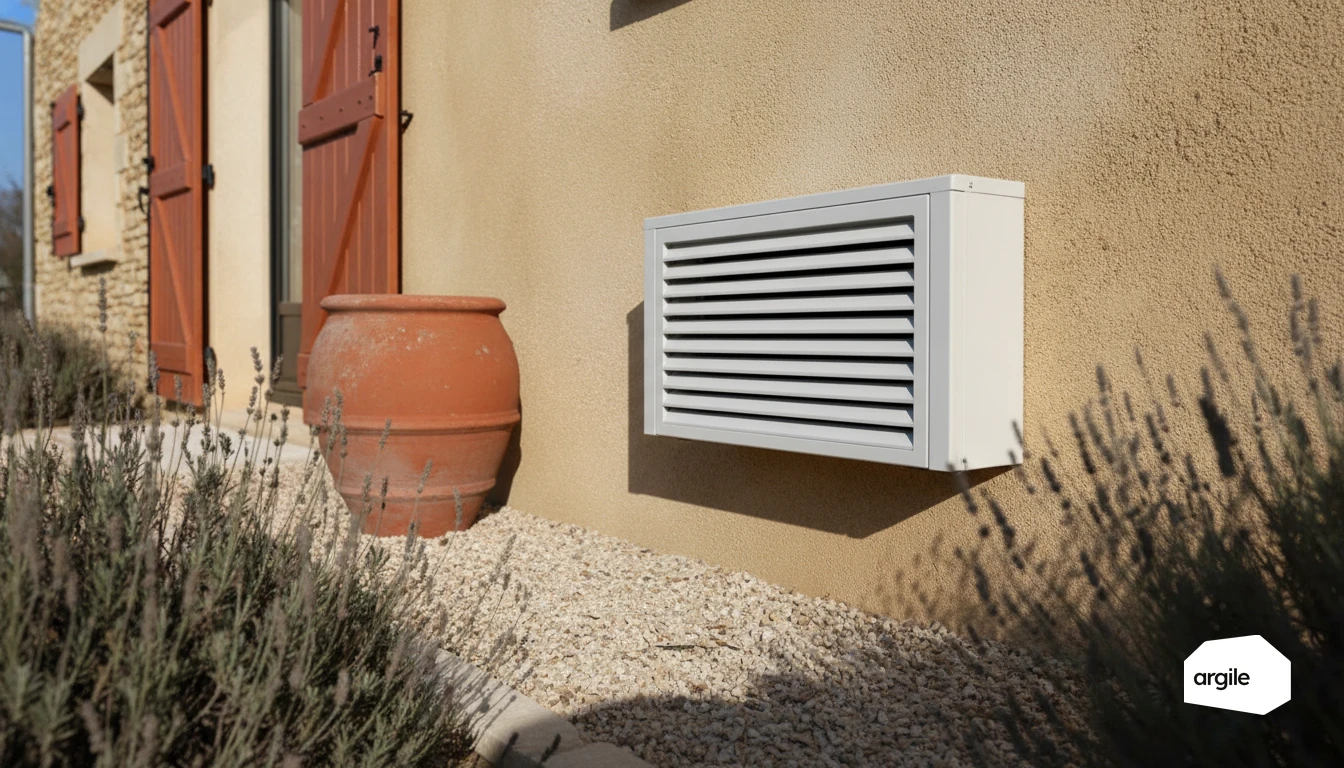 Détail rénovation énergétique d’un mas provençal en hiver