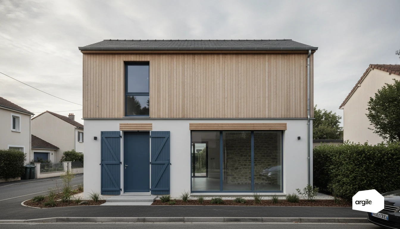 Pavillon ossature bois rénové, inertie renforcée