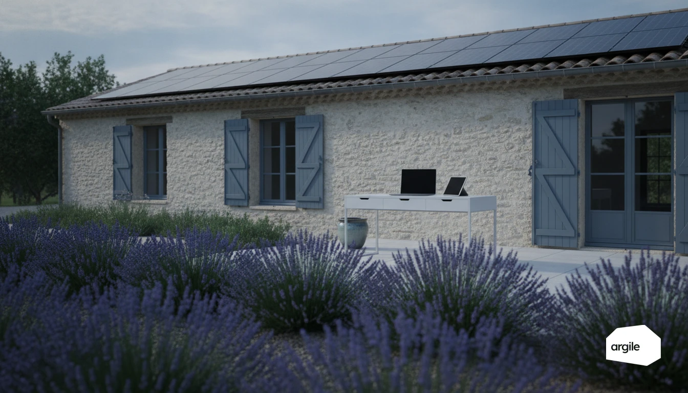 Mas rénové, panneaux solaires et gestion numérique