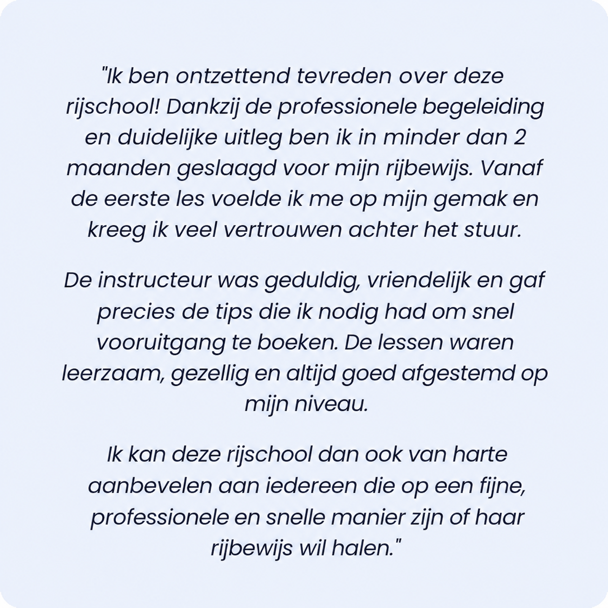Review van een leerling van I Drive Rijschool