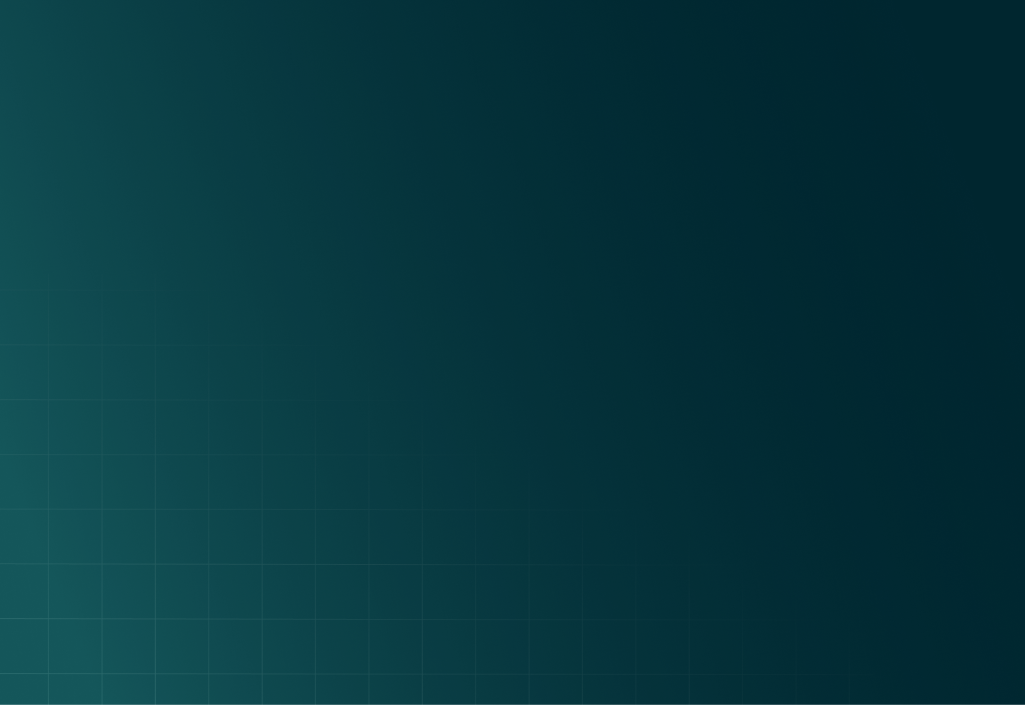 Dark teal gradient background with a subtle pattern of squares fading into the upper right corner.