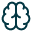 Blue stylized icon of a brain with circuit lines representing artificial intelligence.