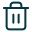Trash bin icon with a lid and two handles.
