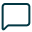 Minimalist blue chat bubble icon with rounded corners and a smaller tail on the bottom left.