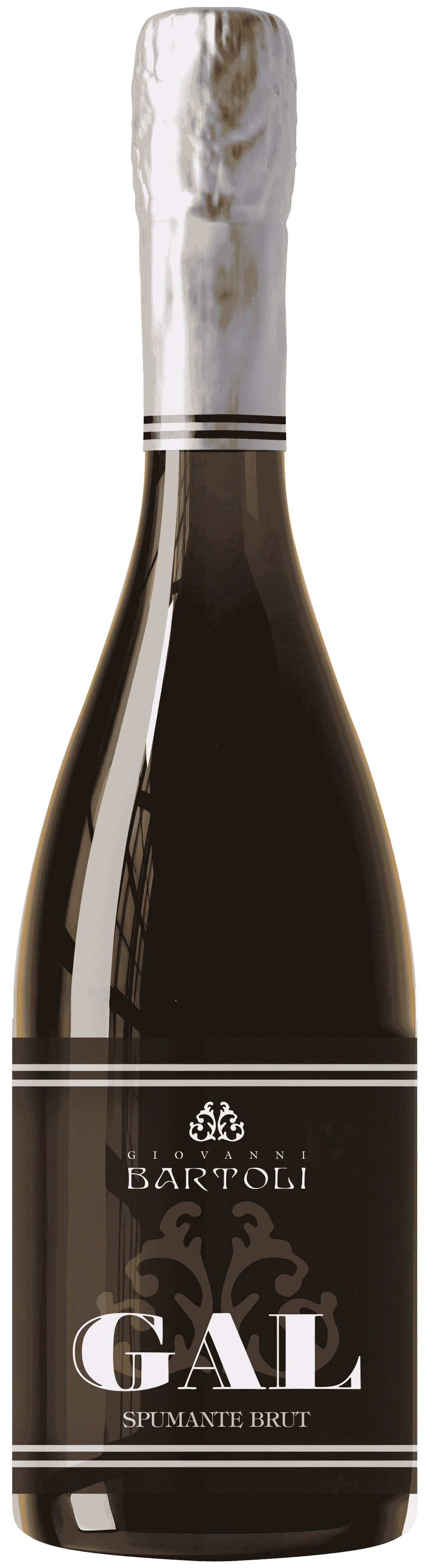 Bottiglia di spumante brut Giovanni Bartoli etichettata GAL.