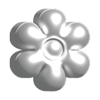 3D metallic flower logo