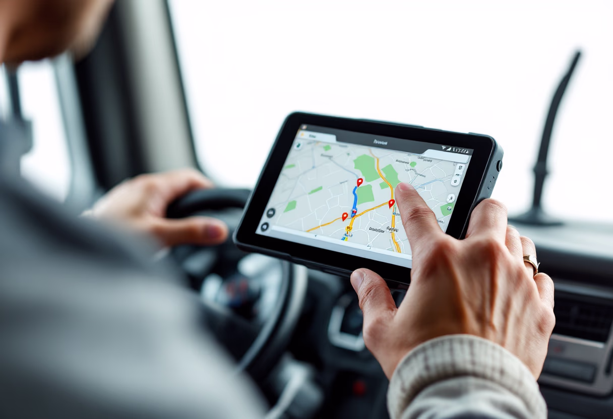 image of gps devices in use (for a trucking company)