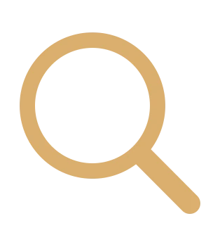 Beiges Symbol einer Lupe.