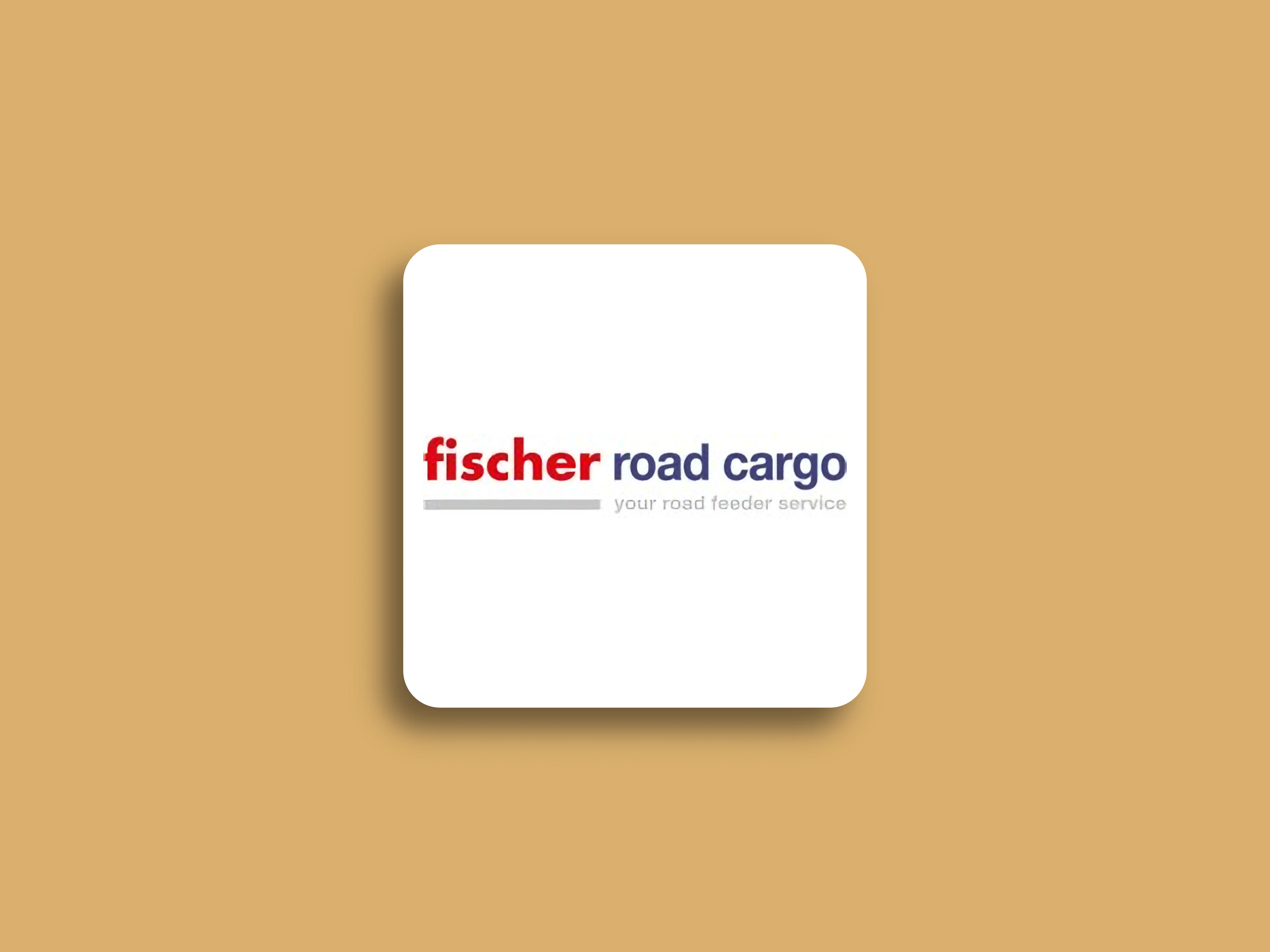 Das Logo von Fischer Road Cargo auf beigem Hintergrund.