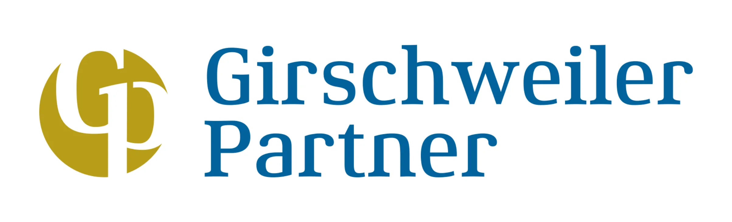 Das Logo von Girschweiler Partner AG auf weissem Hintergrund.