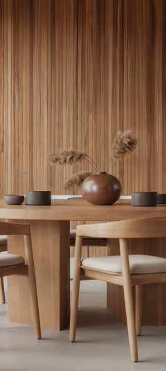 Wooden Dining Table Portrait Archipro Webflow Template | BRIX Template
