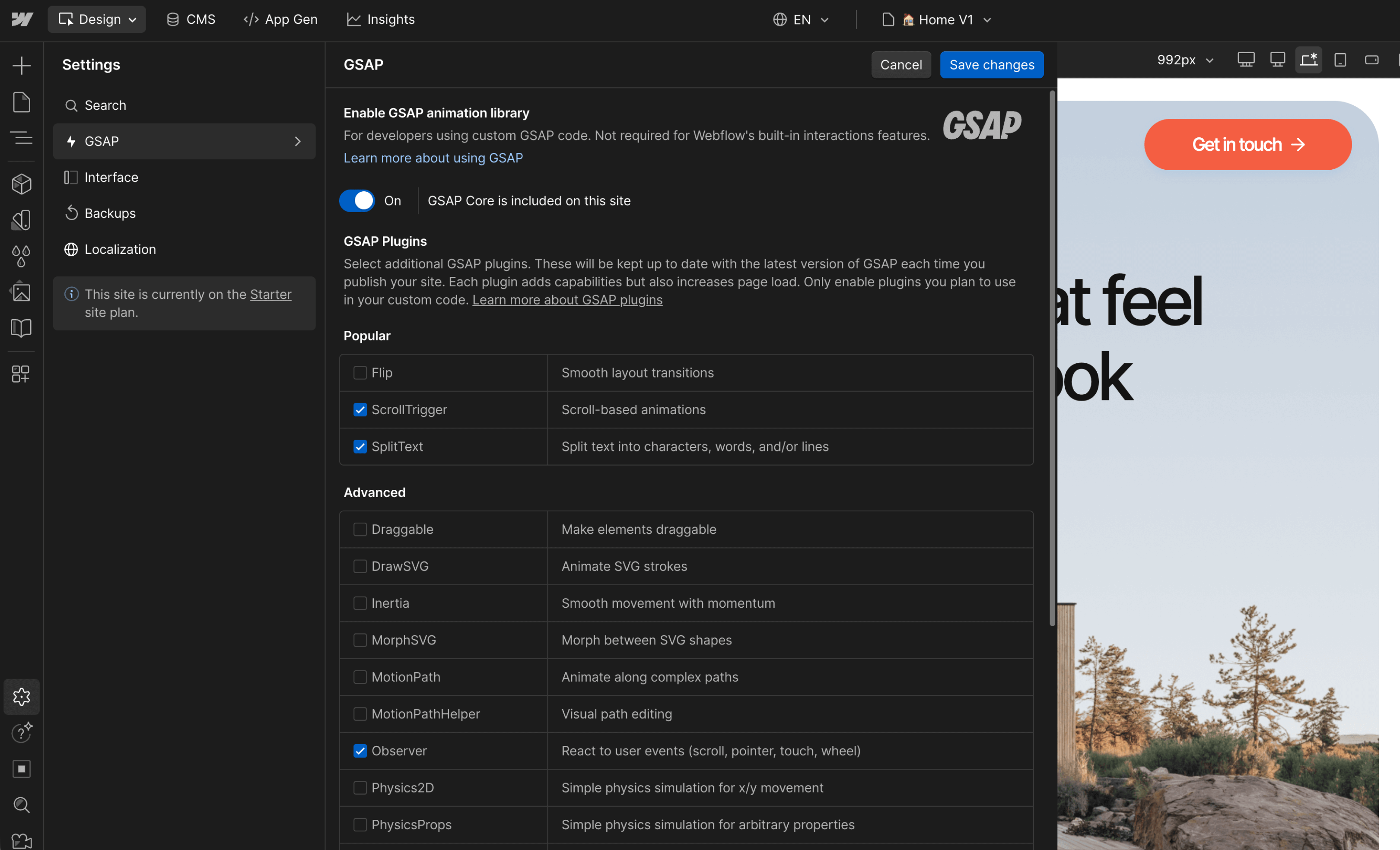 GSAP Plugins - Archipro Webflow Template