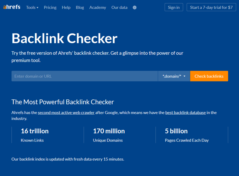 Screen capture of a PBN backlink checker interface